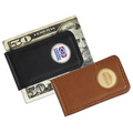 Leather Money Clip (Etched or Color Domed Medallion)